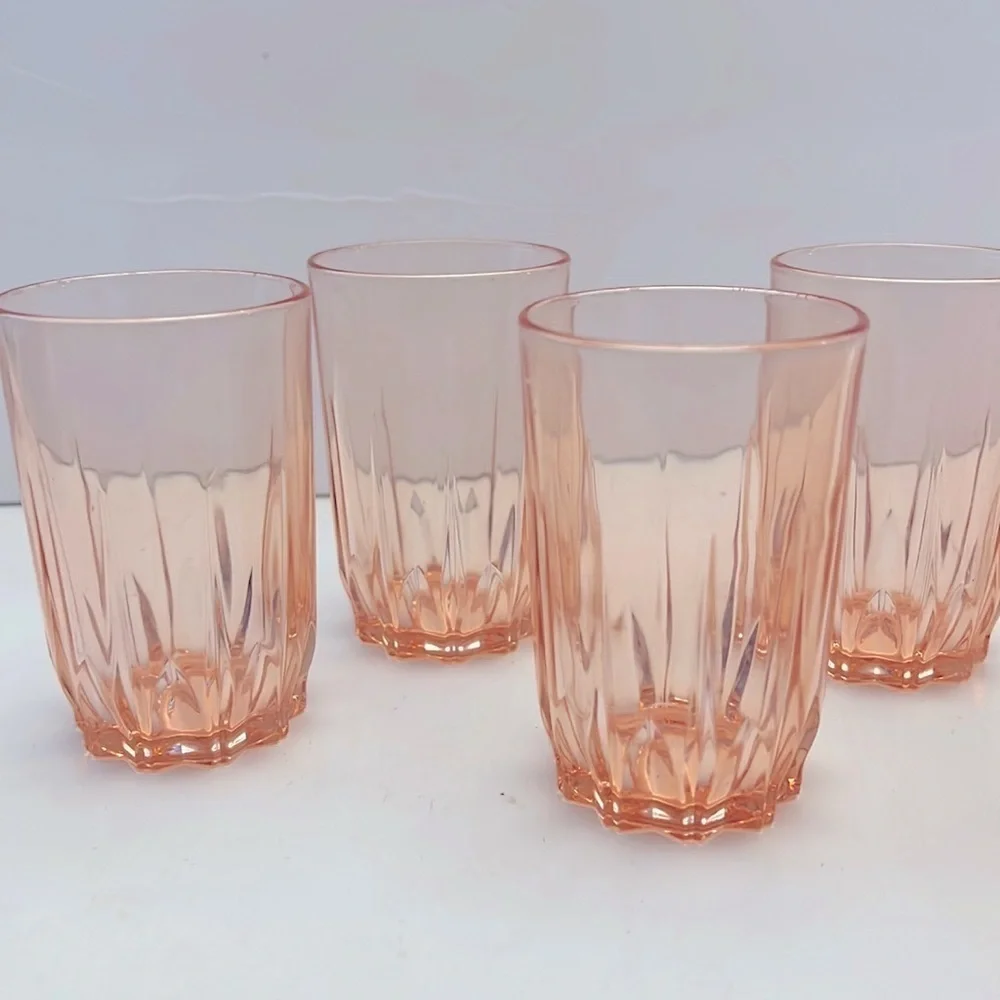 Vintage France Glcoloc Set of 5 Pink Juice Glasses
